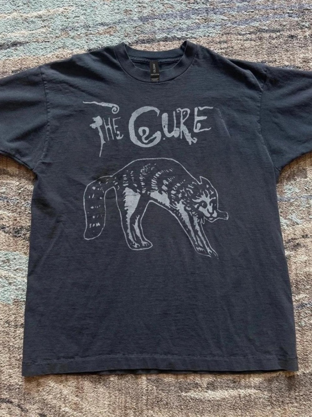 Gildan Black The Cure Graphic Short Sleeve Tee